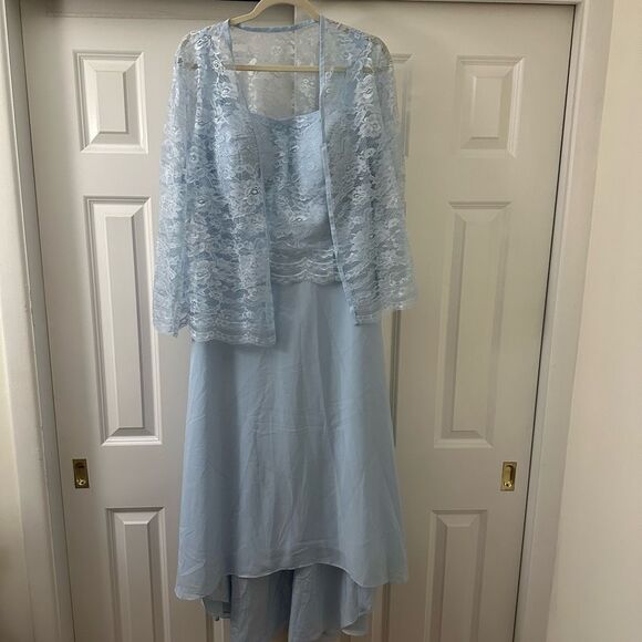 HY 2 Piece High Low Mother of The Bride Dress for Wedding /Formal Dresses Jewel - Picture 2 of 10